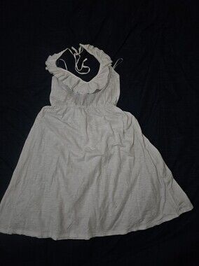Express Women's Cream Ruffle Halter Dress
